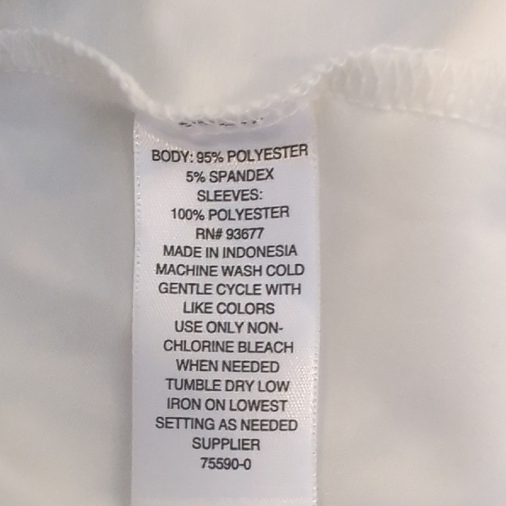 Worthington White Ruffle Sleeve Top 3X Elegant Blouse Career Minimalist - Picture 6 of 6